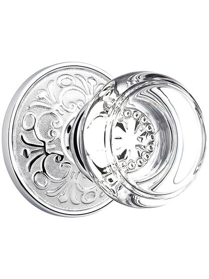 Lancaster Door Set With Georgetown Crystal Knobs in Polished Chrome.